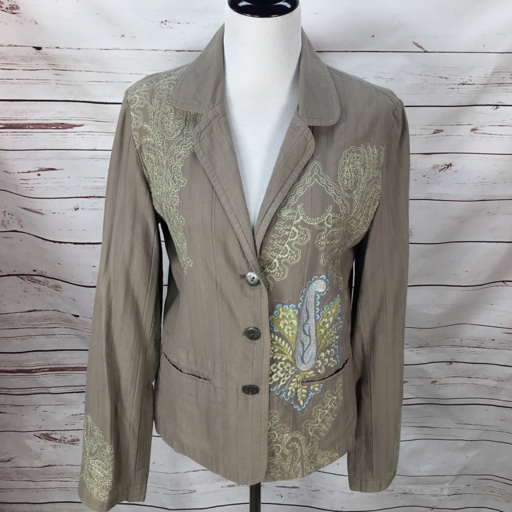 Johnny Was Embroidered Jacket Blazer Paisley Large